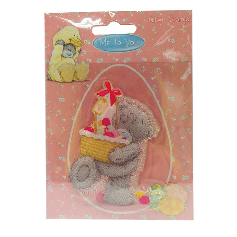Me To You Multi-Colour Easter Tatty Teddy With A Basket Full Of Eggs Clear Stamp,