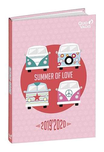 Quo Vadis Love &amp; Peace EUROTEXTAGENDA Agenda scolaire Journalier 12x17cm Année 2019-2020