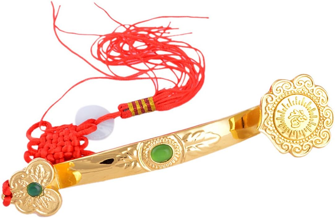 Feng Shui Golden Ruyi/Ru Yi Power Scepter + Free Red String Bracelet J1035
