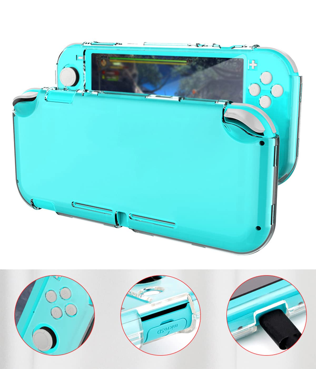 XPEX Custodia Protettiva per Nintendo Switch Lite,1 Custodia Protettiva TPU Comfort con 2 PCS Proteggi Schermo in Vetro Temperato,ottimo per Nintendo Switch Lite,Protezione completa, anti-caduta