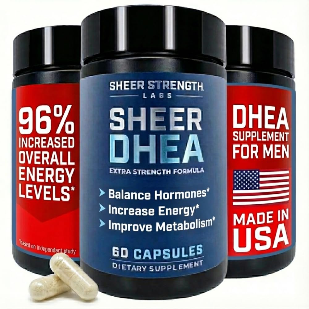 DHEA Supplement for Men DHEA 100mg - Pure DHEA Supplement for Men for Strength and Hormone Balance - DHEA for Women and Men - High Purity Enhanced Absorption 60 SV USA