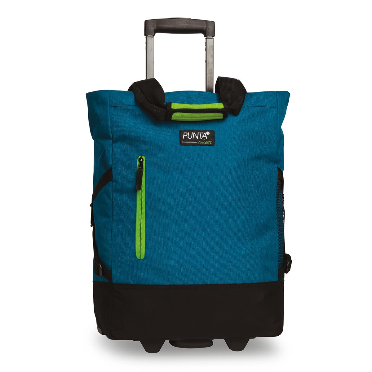 Punta® Einkaufstrolley 33L Petrol/Hellgrün | Einkaufstrolley modern mit Skater-Rollen – leise & leichtgängig | ideal für Einkäufe, Reisen & Sport | Wheel Shopping Roller für unterwegs