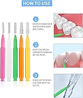 Vista 3 de Juego de cepillos suaves de ortodoncia, 70 cepillos interdentales, 50 púas de dientes para limpieza oral de dientes, con 20 palillos de dientes