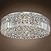 Ibiza Design 6 Light 20" Chrome Flush Mount with Clear European Crystals