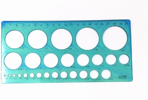 Miniatura 5 de yueton Plantillas de pintura de dibujo de círculo lavable de plástico transparente colorido, 3 piezas, juegos de plantillas de escala, reglas