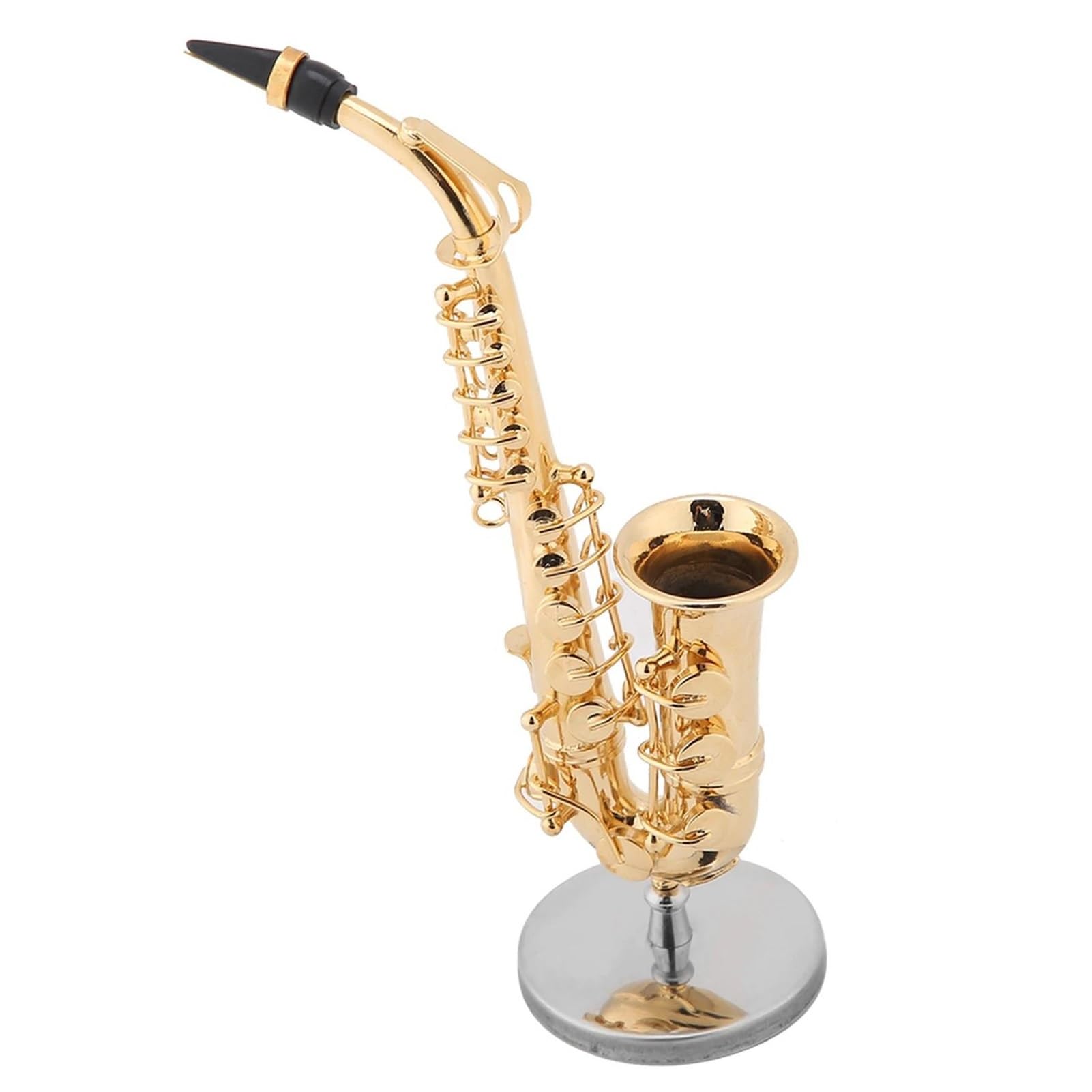 Miniature Alto Saxophone Replica With Stand And Case Gold Plated Music Instrument Model Home Desktop Ornaments