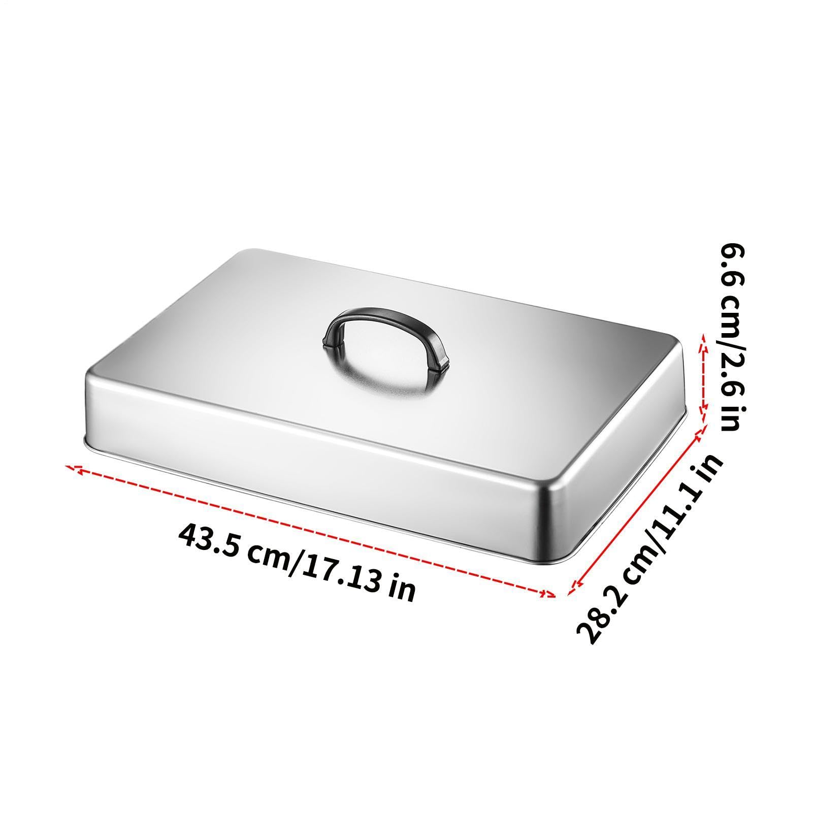 Cupola Copripiastra per Cottura a Vapore,43,5x28,2x6,6 cm Coperchio Rettangolare in Acciaio Inossidabile per Cottura a Vapore,Copertura Basting Per Griglia | adatto a piastra piana, cucina, interno, e