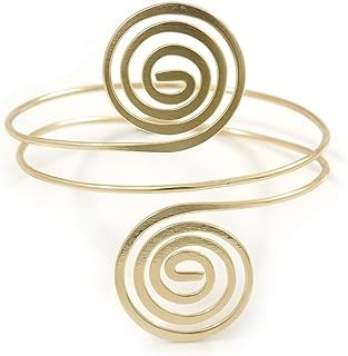 إسورة للجنسين، مصنوعة من المعدن، بلون ذهبي مطلي وتصميم مصري للذراع العلوي، مقاس 28 سم