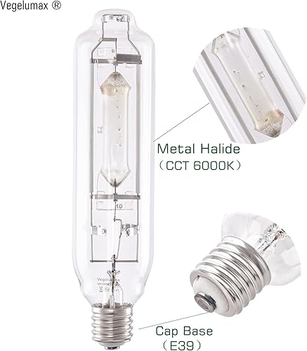 Miniatura 7 de MH 1000 W Haluro de metal de un solo extremo HID lámpara de crecimiento de alto PAR Espectros azules y violetas mejorados para horticultura