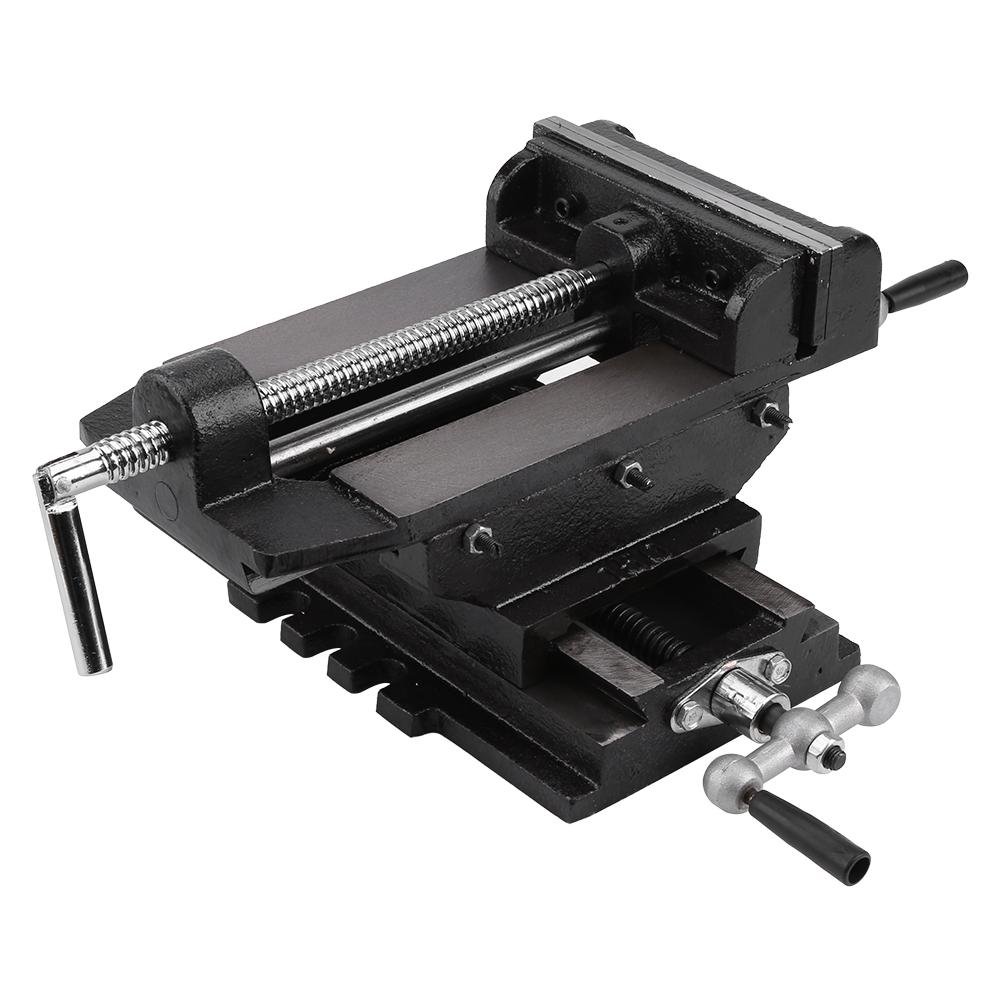 6" Cross Vise Metal Milling Vice Holder Tension Bench Mount Lightweight Design Cast Iron Table Vice 150mm Cross Slide Drill Press Vise
