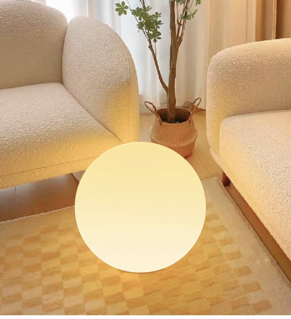 Moon Globe Floor Lamp - Versatile LED Night Light for Room,Eye-Care Soft Lighting, Creamy Aesthetic Girl's Moon Lamp with Remote Control,USB Rechargeable (40cm)