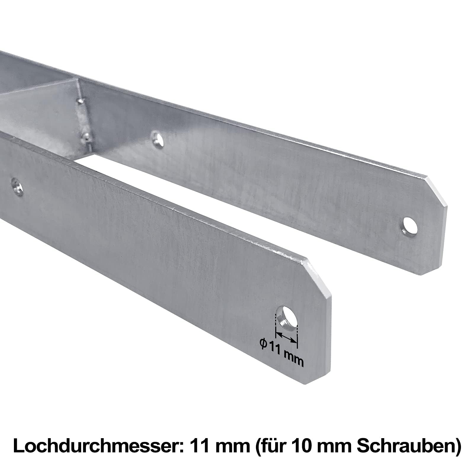ACXIN H-Pfostenträger H-Anker Pfostenanker Set in Stahl mit Beschichtung, für feste Installationen im Freien, 91x600mm, 5mm Materialstärke (6 Stück)
