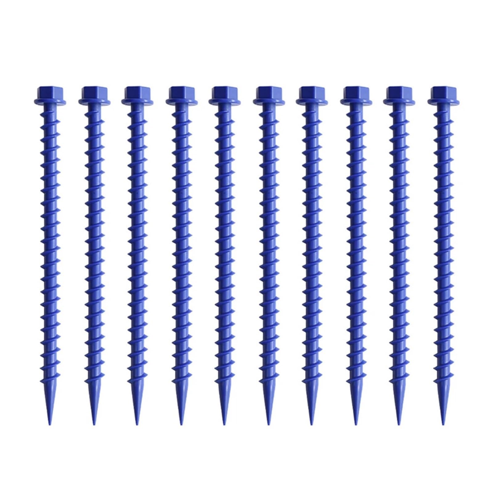 10 piquetas for Tienda de campaña, Clavos for Suelo, for césped, Terreno Duro, montañismo, Exteriores, plástico PP para Tienda(Blue)