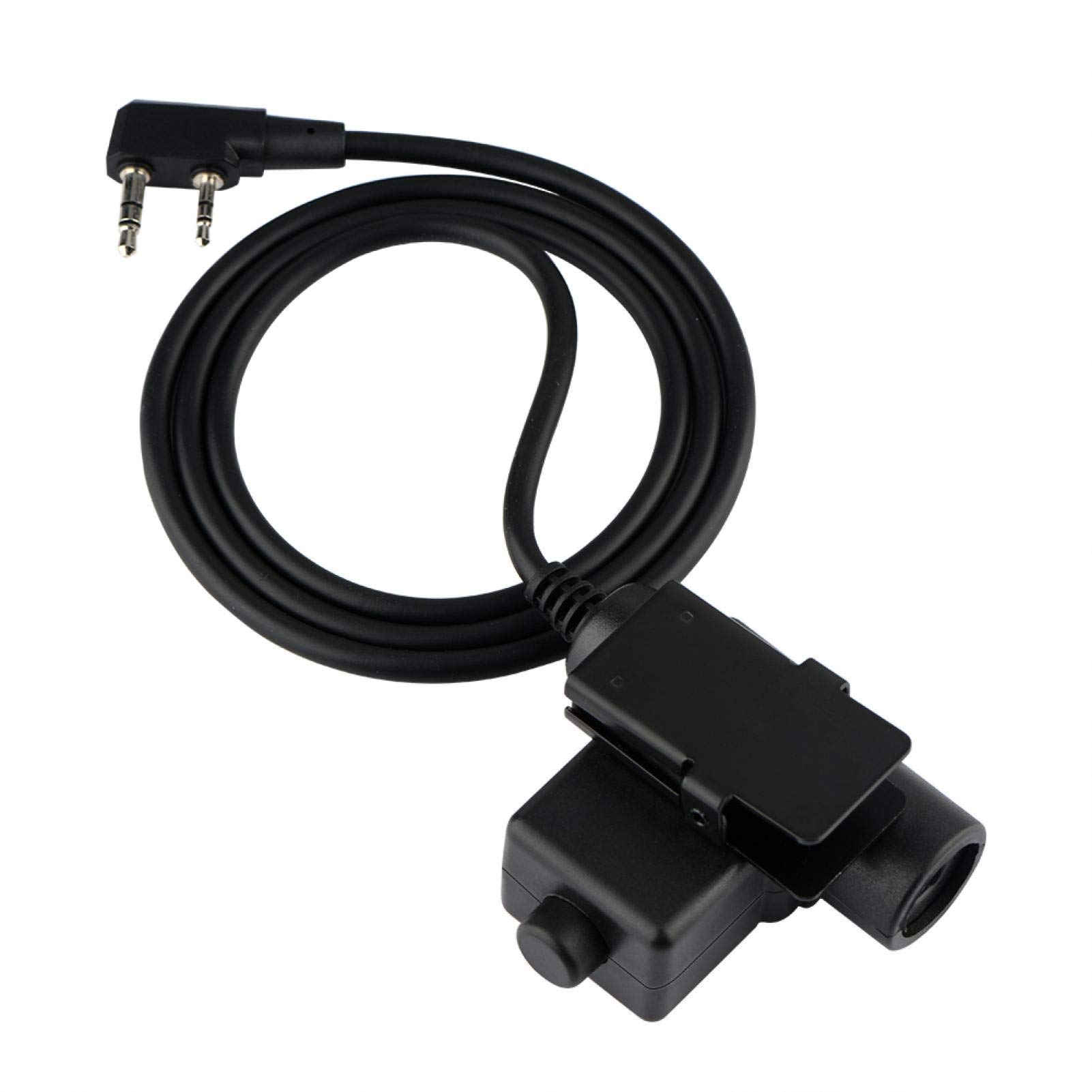 2 Pin Walkie Cable Adapter, U94 Kenwood Type Connector with PTT Button Tactical Noise Reduce Headsets 2.5mm Military Radio Headset Outdoors Accessories for Z Intercom Clipped on Clothing Belt