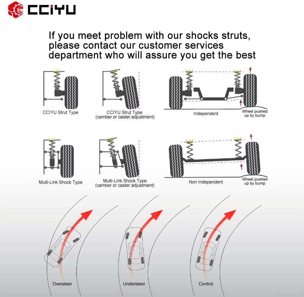 cciyu 4 x Front Rear Struts Shock Absorbers Fit for 1990 1991 1992 1993 1994 1995 for Toyota 4Runner 344202 37030 KG5475 KG5474 37033