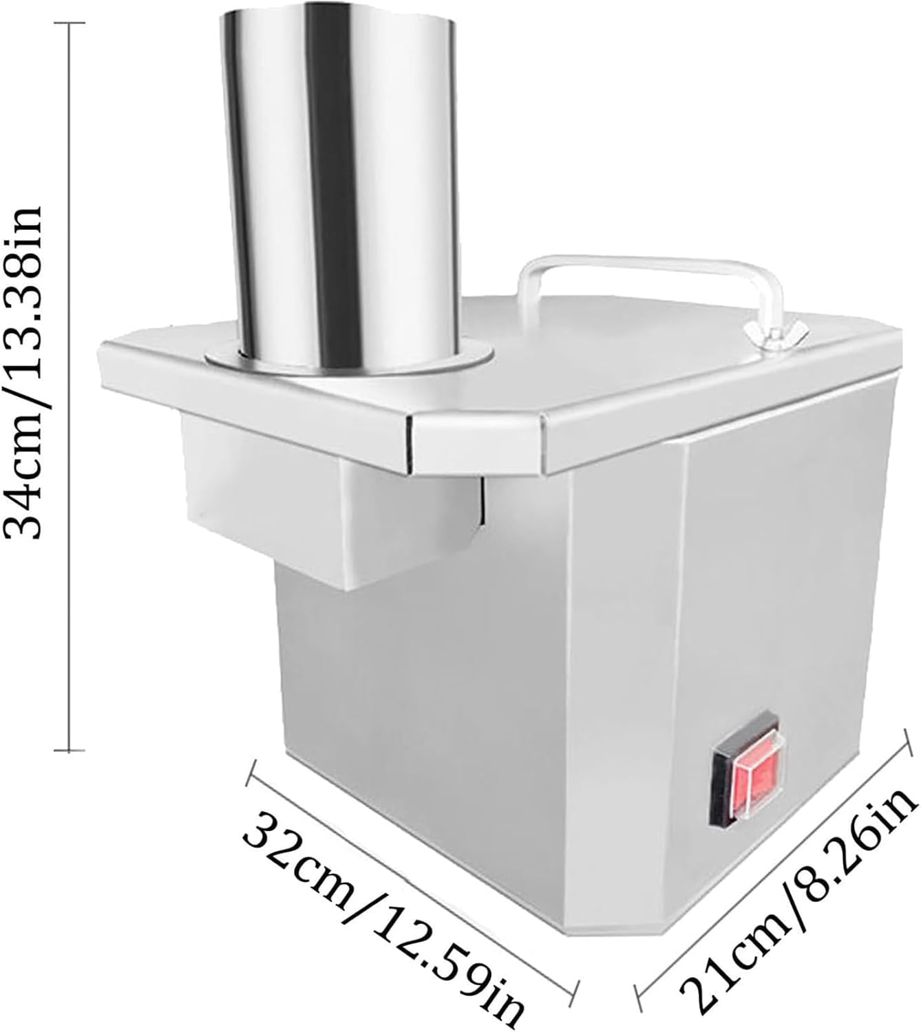 Commercial Electric Vegetable Fruit Dicer - Stainless Steel Chopper with 5 Knife Nets (6/8/10/12/15mm), 7cm Large Feed Inlet, Energy-efficient, Waterproof, Safe Kitchen Tool