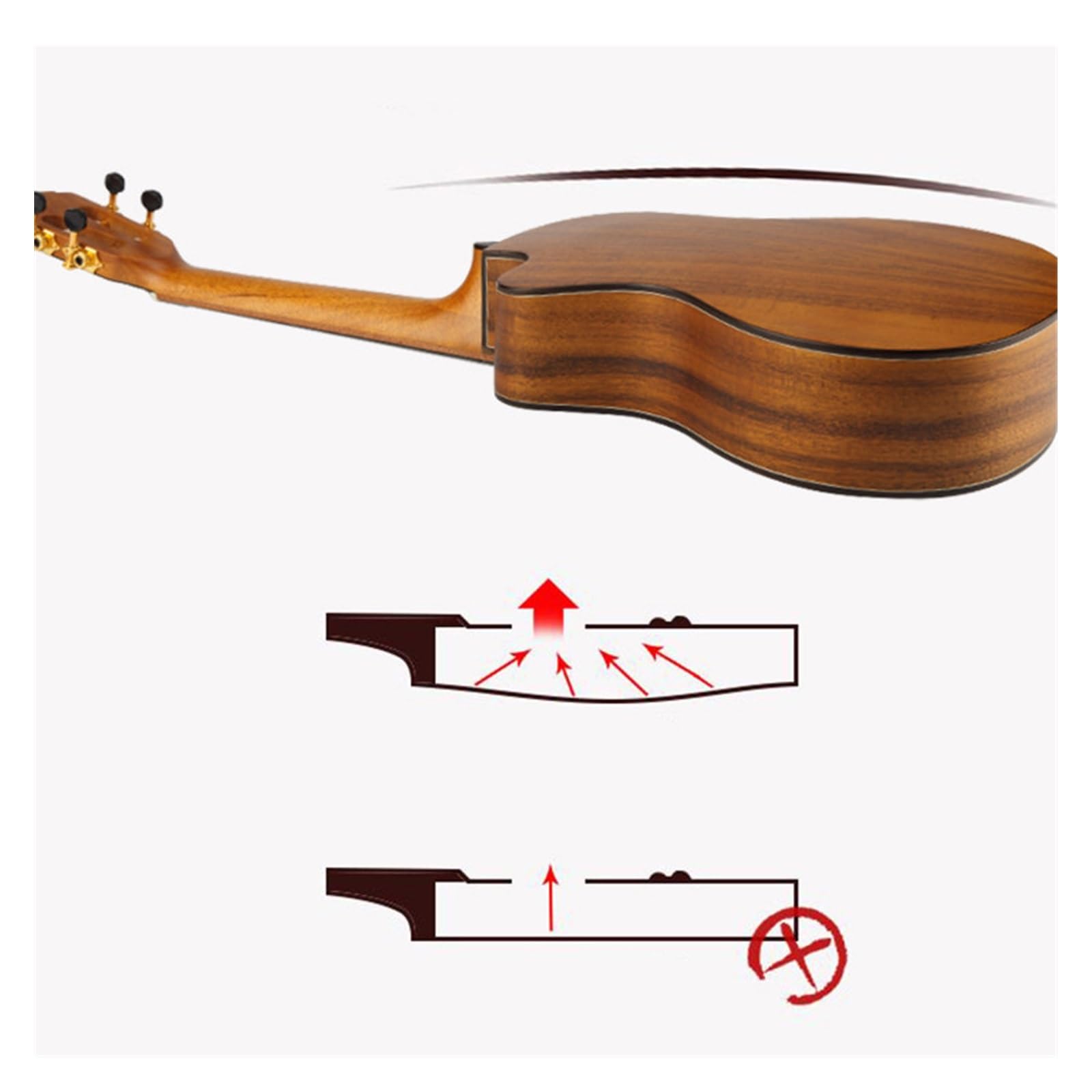 26 Calowe Mini Ukulele Z Drewna Akacjowego Z Dwoma Otworami Dźwiękowymi Zawiera Etui I Akcesoria Ukulele Dla Dorosłych