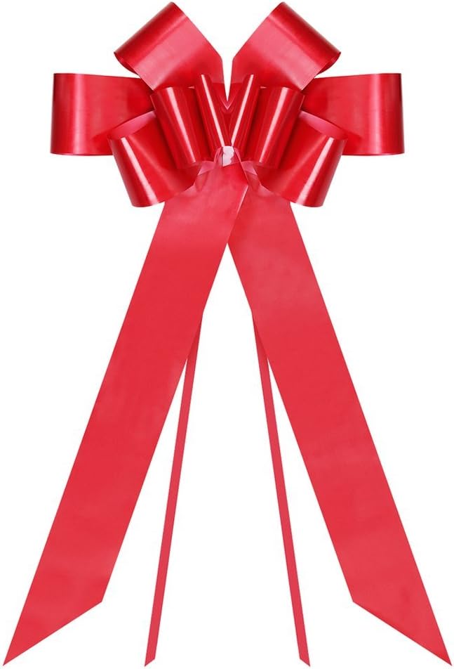25" Red bow - Make your present pop with that extra wow factor – large ribbon for parties, cars, appliances - surprise decoration wrap for wedding, party decor, special surprises, giant presents