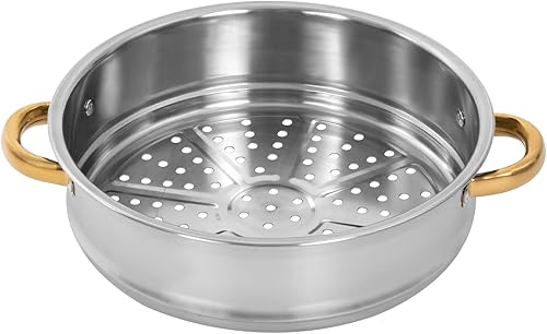 Miniatura 7 de Olla de vapor de 5 niveles, ollas de cocina de acero inoxidable de 5 L, 4 rejillas de vapor y 1 sartén de cocina de fondo grande, multifunción,