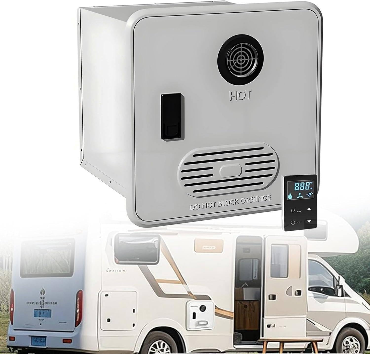 KJZQXYX Propane Tankless Water Heater - Instant Gas Hot Water, 55000 BTUs, 3.9 GPM, DC 12V, Ideal for RVs, Campers, Outdoor Showers & Off-Grid Use (White)