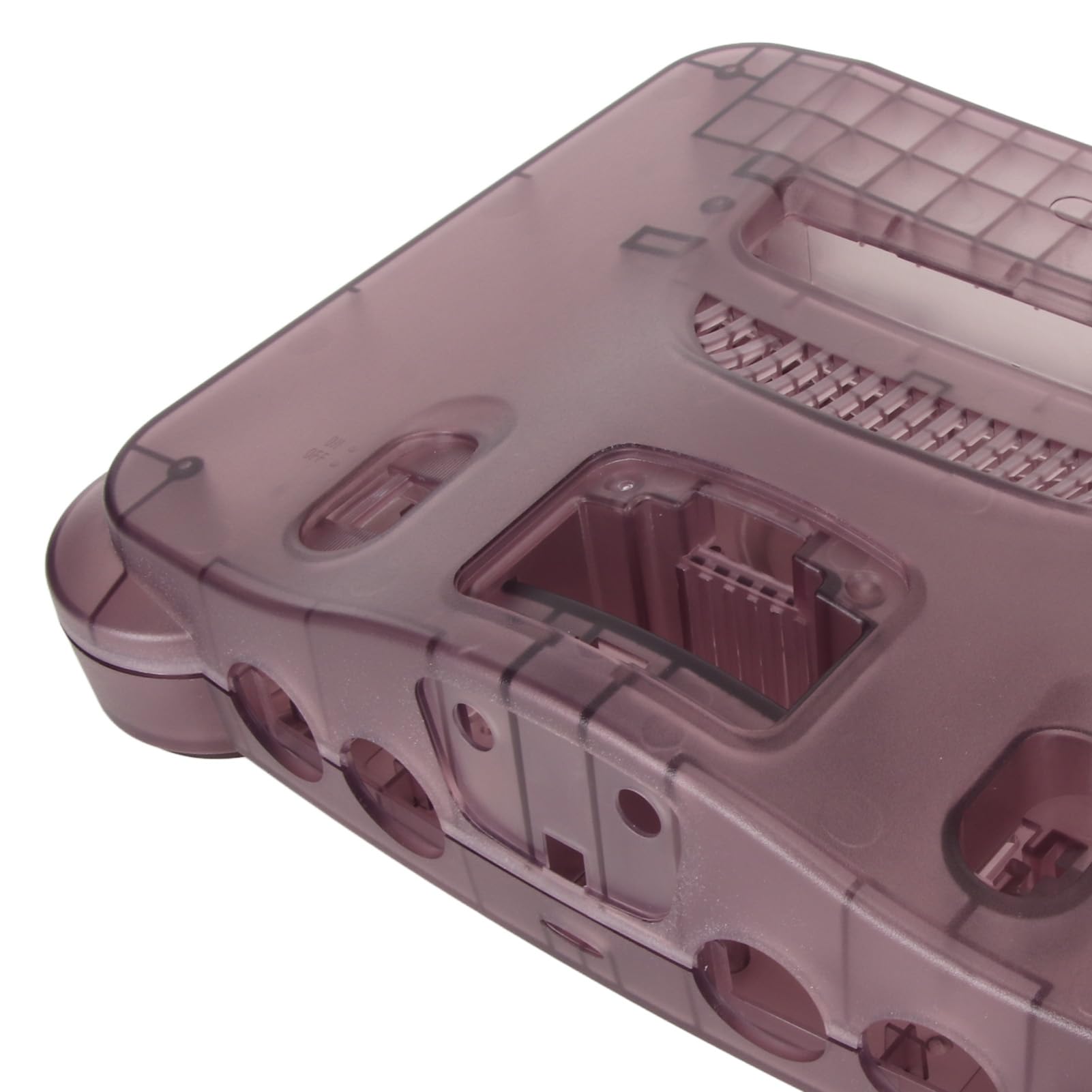 Przezroczyste etui zamienne N64 Wysokiej jakości materiał ABS Różowo-fioletowa obudowa ochronna do konsoli gier wideo N64 Retro Łatwa instalacja za pomocą śrubokrętów