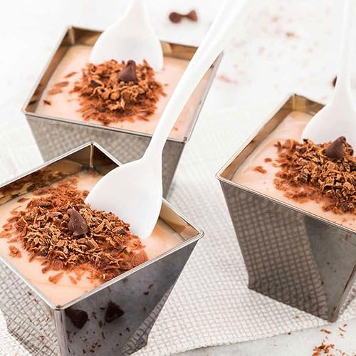 Vista 84 de Restaurantware Mini cucharas desechables de 4 pulgadas, 100 cucharas pequeñas desechables, par de alta resistencia con aperitivos o postres, Oro rosa