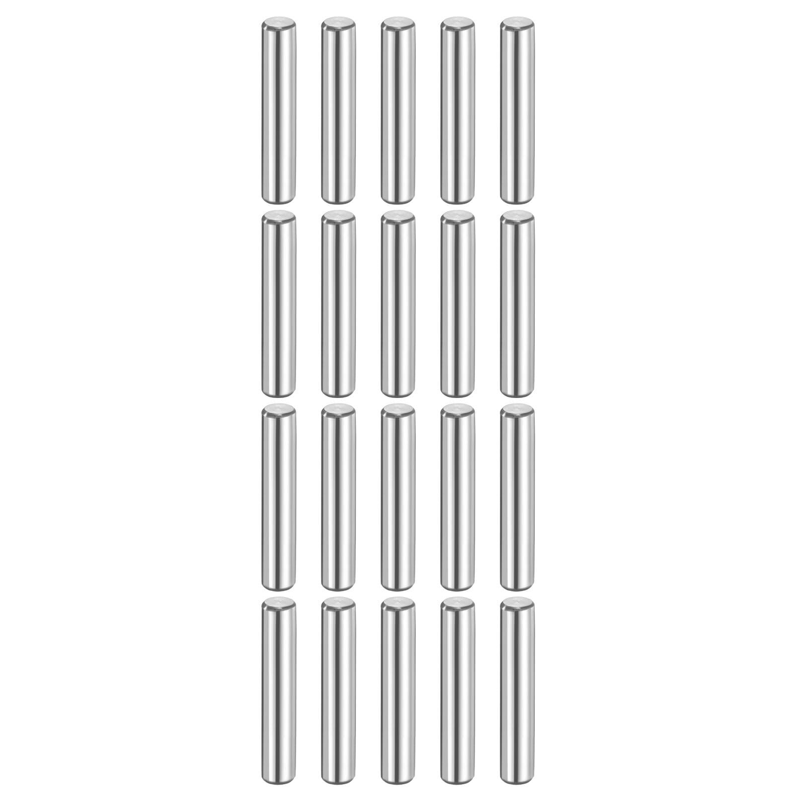 QUARKZMAN 20 sztuk 6 mm x 30 mm, stal nierdzewna 316L, trzpień walcowy, sztyft do regałów, elementy mocujące, metalowe kołki do regałów, kolor srebrny