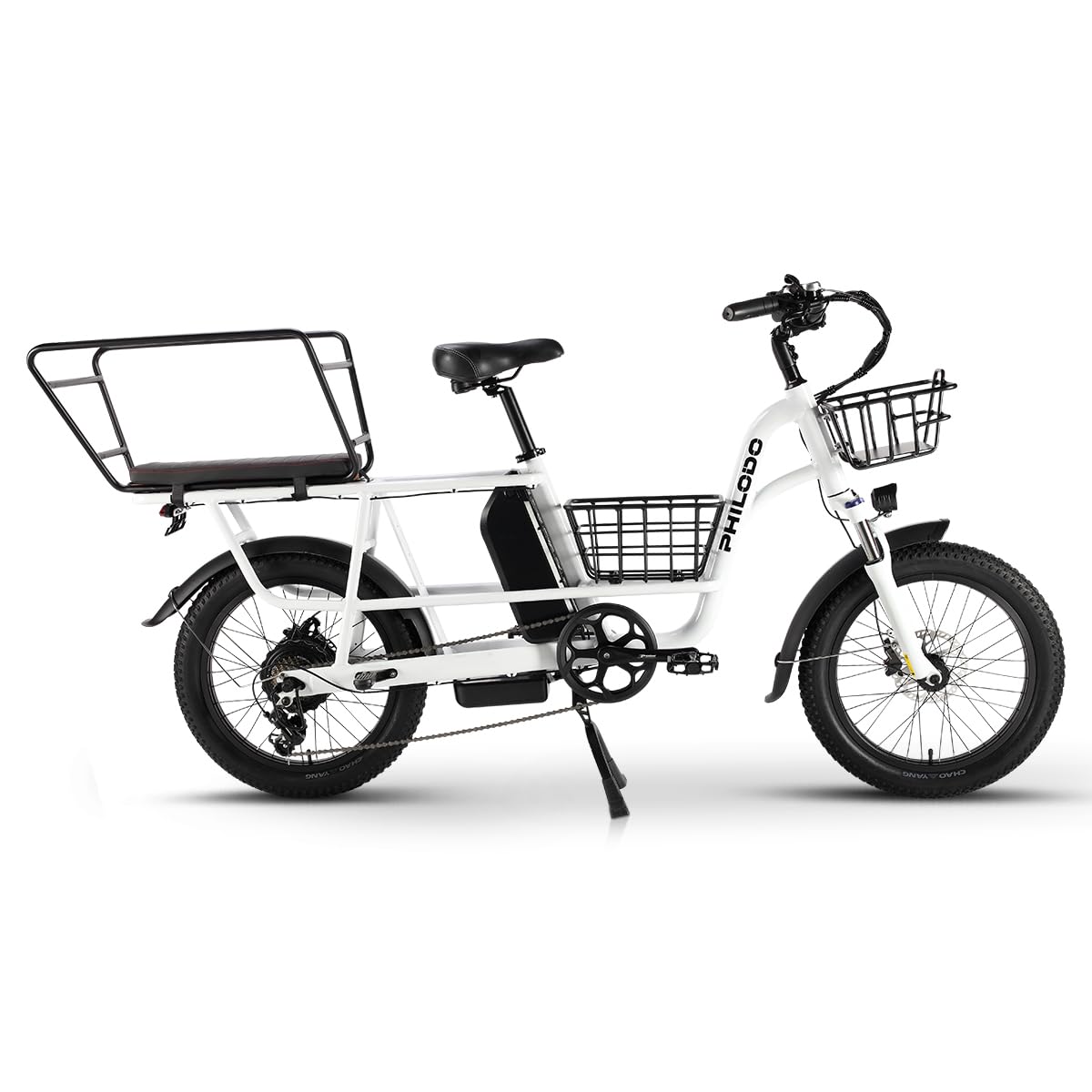 1000W Electric Bike for Adults, Cargo Step Through Ebike, 48V 17.5Ah or 35Ah Single or Dual Battery, 20" Fat Tire Electric Bicycle with Rear Rack,Hydraulic Disc Brake