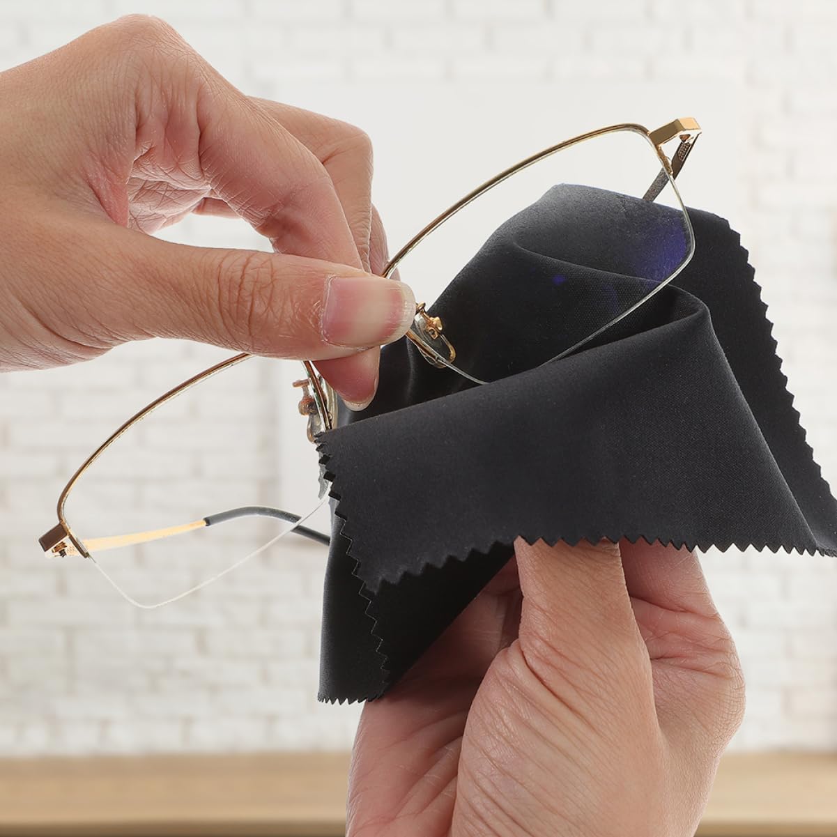 1set Glasses Cloth Cleaning Cloth Eyewear Cloth Individually Lint Cloth Blue Spectacle Screens Gentle Skin Cloths Cleaning Screen Cleaner Black Fiber 50pcs