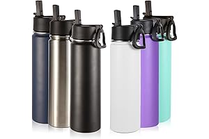 Volhoply 6 Pack 24oz Water Bottle With Straw