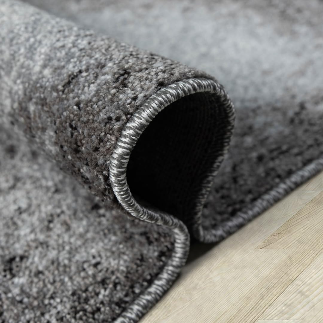 oKu-Tex Tappeto Salotto Grigio Melange Geometrico 160x230 cm Pelo Corto | Design geometrico moderno in 100% polipropilene, ideale anche per soggiorno e camera da letto. Morbido, elegante e versatile.