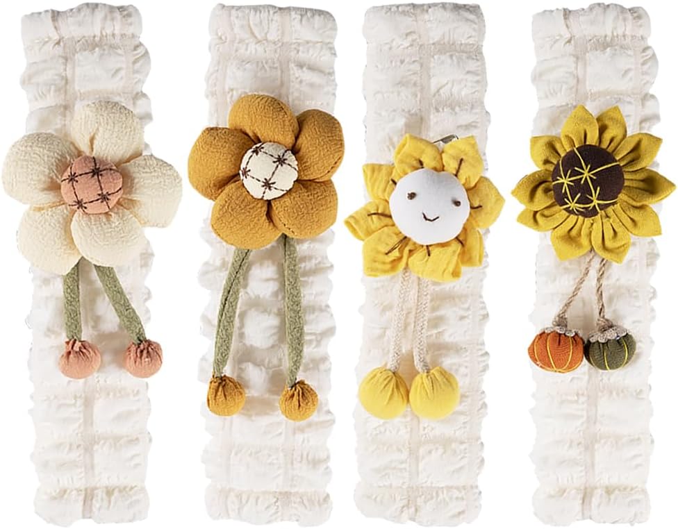 Katutude 4 Pack Car Seat Belt Cover Elegant Flower Shoulder Strap Cover Harness Pad Fashion Safety Belt Strap Shoulder Pad Car Seat Belt Cushion for Women Girls