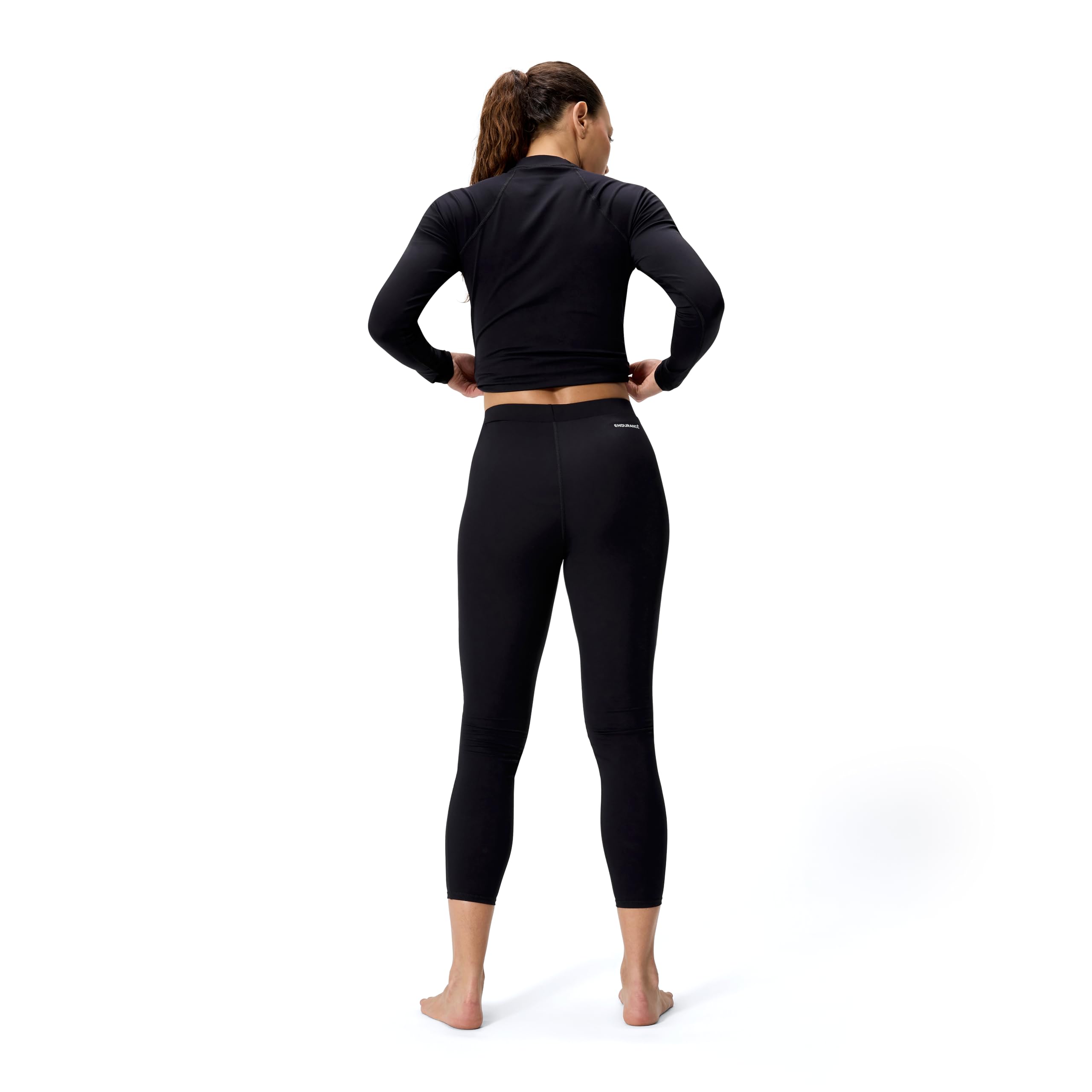 Speedo End+ Legging de Bain pour Femme, Noir, L