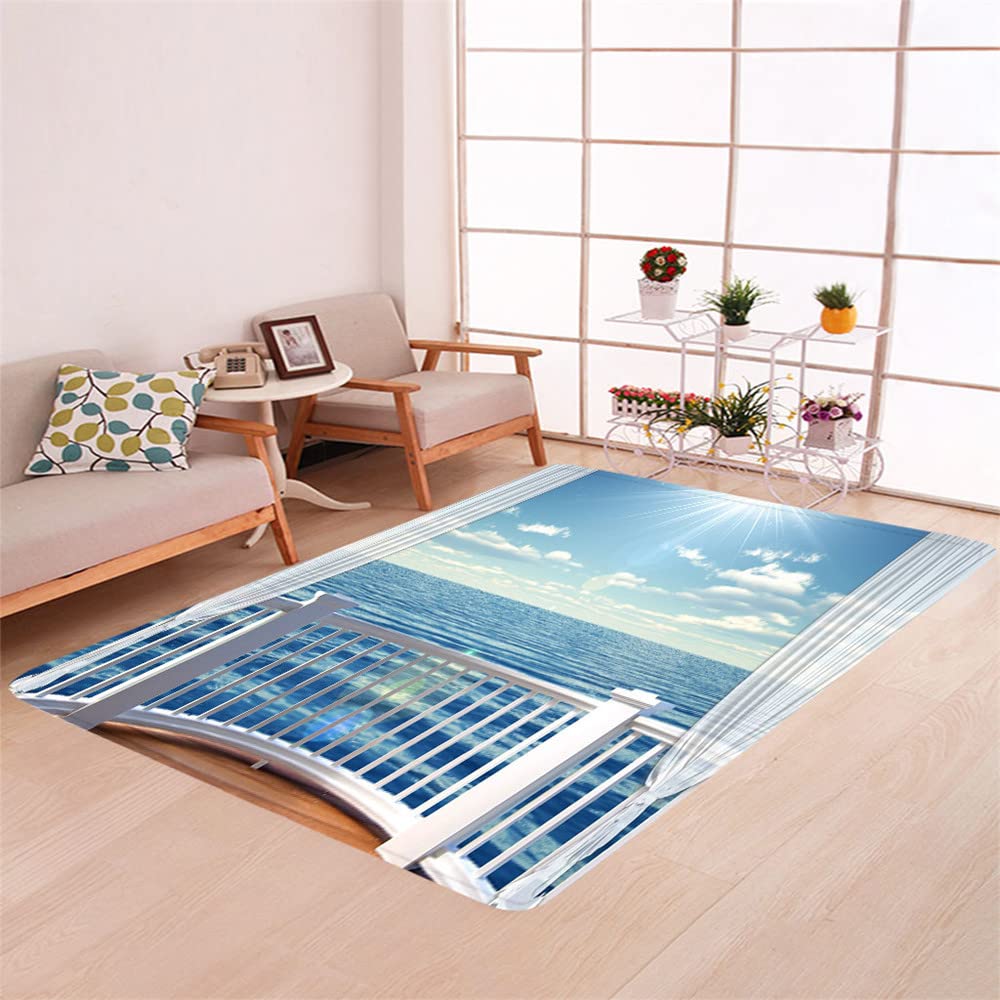 Morbuy Tappeto Salotto Grande 3D Pelo Corto Moderno,Stampa Stile Turco Moquette Antiscivolo,Grandi Dimensioni Soggiorno Bambini Camera da Letto Decorazione Domestica Tappeti (Geometria,50x80cm