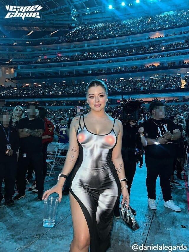 CAPE CLIQUE Sexy 3D Body Print Dress Party Club Dresses for Women Midi Y2K Bodycon Spaghetti Strap Sleeveless High Slit Thermal Heat Grey Large - Image 2