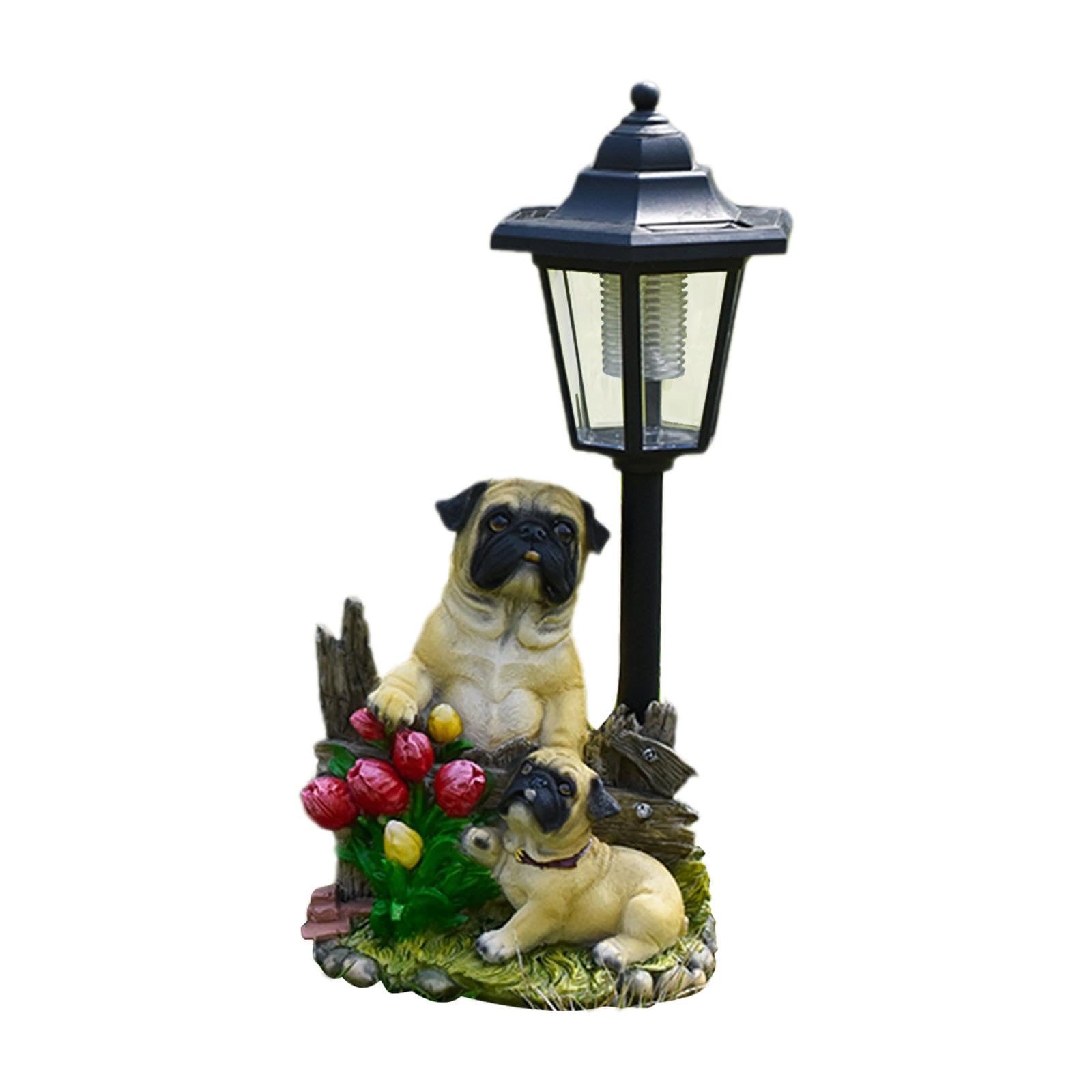 Folpus Patio Dog Figurine Solar Powered Light Lovely for Outdoor Terrace Versatile