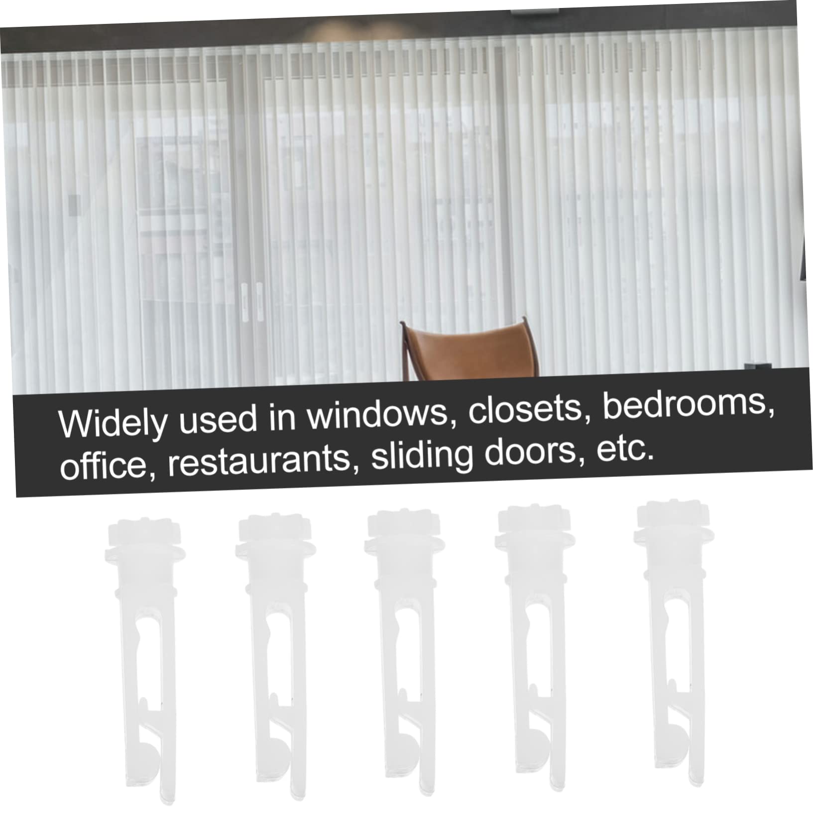 HOOTNEE 10pcs Vertical Blind Clips Plastic Curtain Pulleys for Repair Easy Install Blind Fittings No Tools Needed
