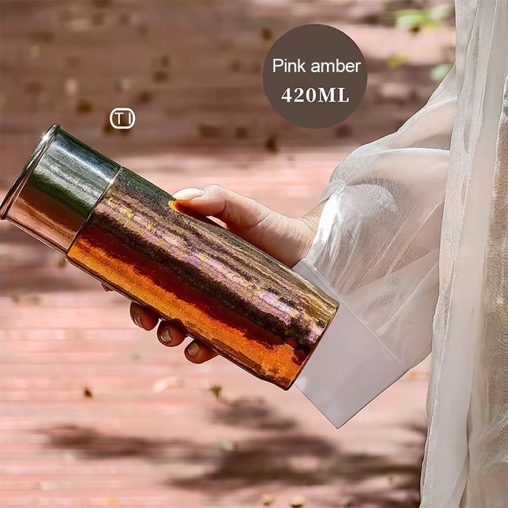 Tasse de voyage isotherme en titane pur 420 ml – Tasse légère à double paroi pour thé chaud et café, pour le camping, la randonnée, les déplacements, gravure personnalisée disponible (f)