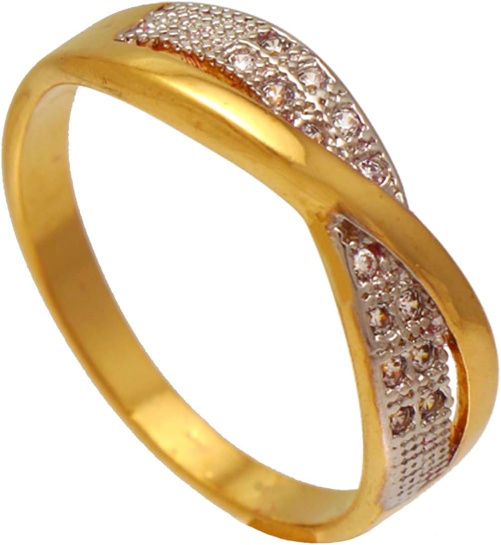 Anel do Infinito Duas Fileiras De Zircônias Folheado Em Ouro 18K Softjoias