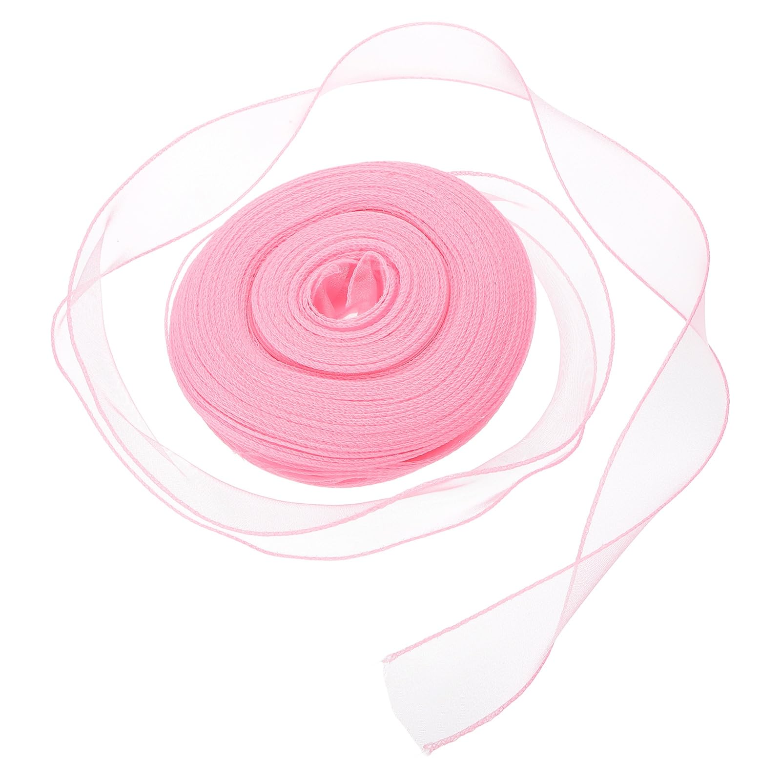 sourcing map Iridescent Organza Ribbon (4cm x 49 Yards/45m, Light Pink) Shimmer Fishtail Fabric Ribbons - Sparkly Practical, for Wedding Party Cake Flower DIY Decorations