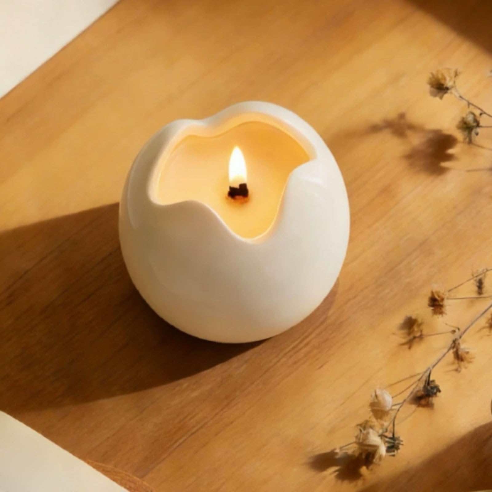 Exquisito Velas de cerámica, vela perfumada reutilizable moderna hecha con cera de soja y aceites esenciales de larga duración for dormitorio y oficina meloso(Pear Freesia)