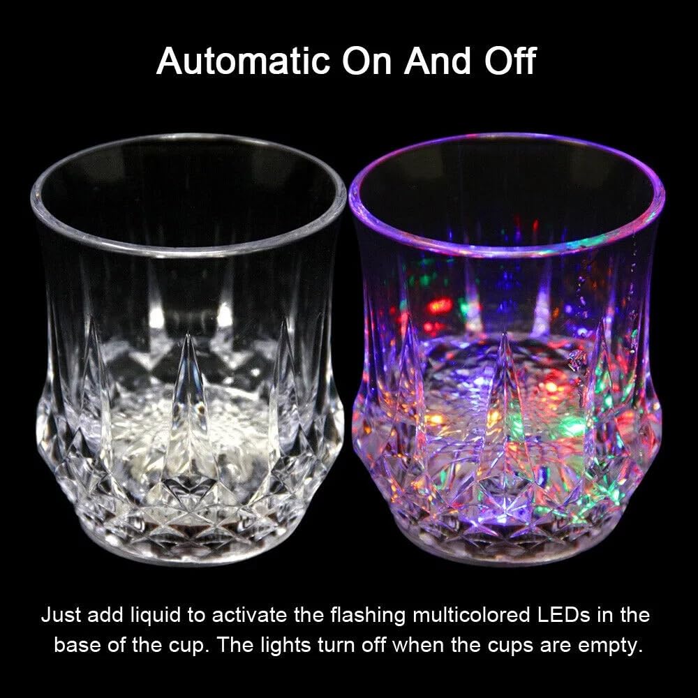 Cambiamento Cromatico Bicchiere Bicchieri con LED 5 LED Luci Acrilico Plexiglass non Fragile Impermeabile Marble Texture Materiale (4PC)