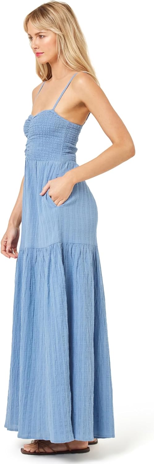 L*Space Mallorca Dress for Women, Full Length Maxi with Adjustable Straps, Tiered Skirt, Chic Dress for Vacation, 100% Cotton - Image 2