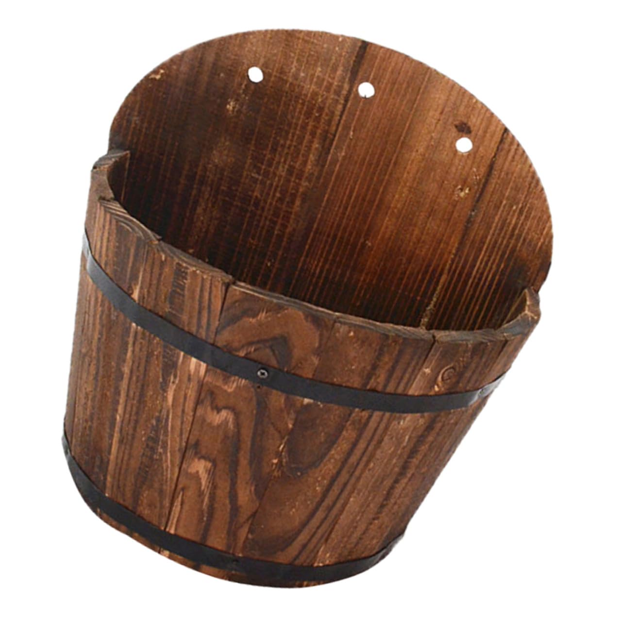 Kleiner Wand-Pflanztopf aus Holz zum Aufhängen von Pflanzen, stabiler Blumentopf für den Außenbereich, Balkon und Garten, ideal für Heim- und Pflanzenliebhaber