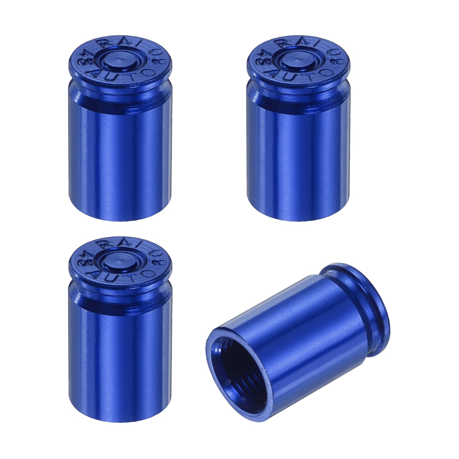 PATIKIL Tire Valve Stem Caps, 4PCS Universal Aluminum Alloy Car Air Stem Covers for Cars SUV Trucks Bikes Motorcycles Bicycles, Blue