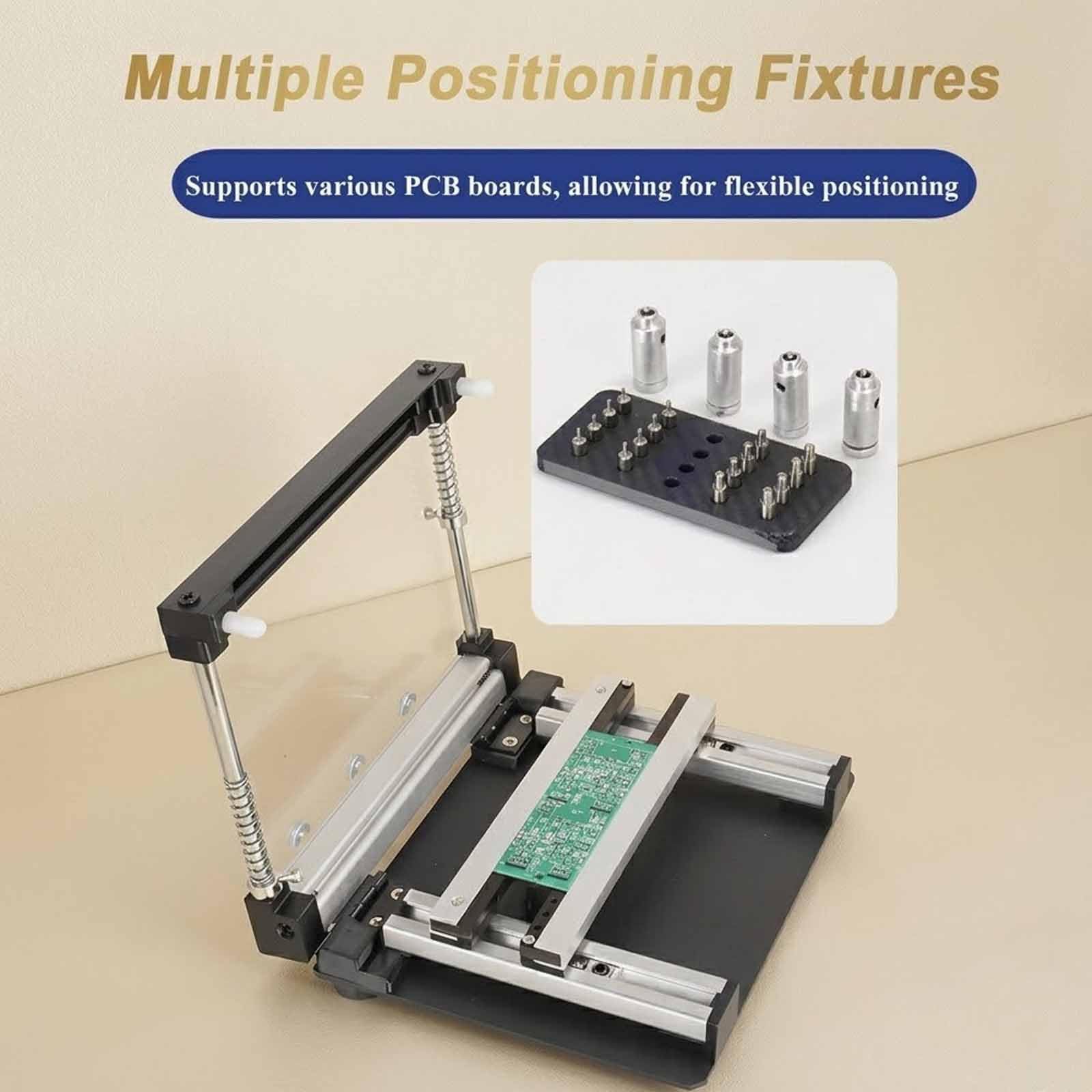 Impresora de plantillas PCB, estación de impresión manual de pantalla pequeña, grosor ajustable, impresora de pasta de soldadura de malla de acero de alta precisión para producción de volumen medio