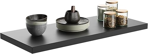 JPND Estante flotante, juego de 1 estante de pared, 36 pulgadas de ancho x 12.75 pulgadas de profundidad x 2 pulgadas de alto, estante flotante de