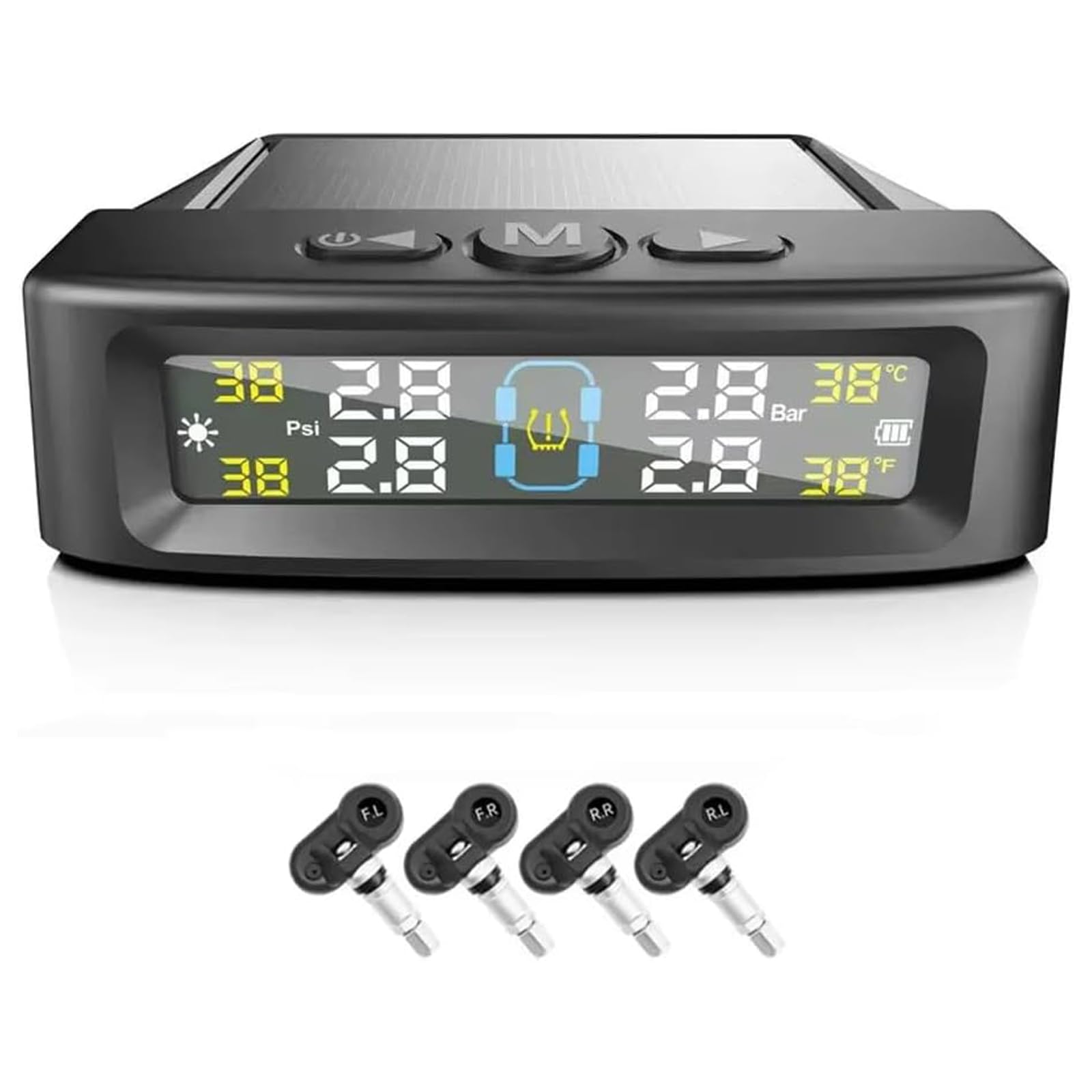 GSENIN TPMS Solar Power Tire Pressure Monitor for Dodge Ram 1500/2500/Journey/Nitro