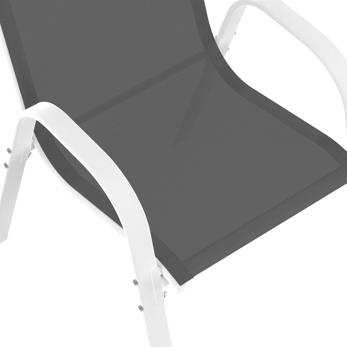 IDMarket - Salon de Jardin Madrid Table Extensible 135-270 CM et 12 chaises empilables Blanc et Gris