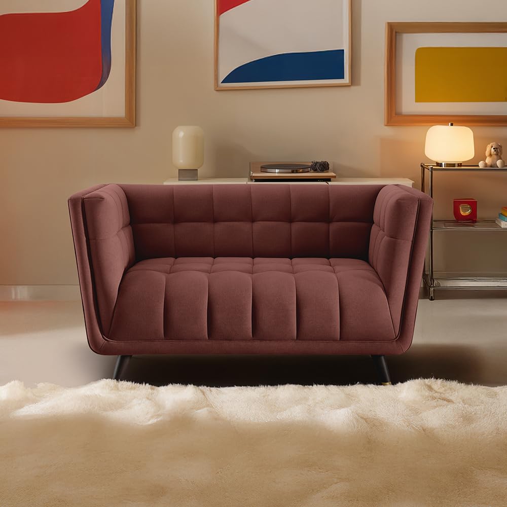 Sleepyhead Bite Designed by Duroflex - 2 Seater Sofa Set |3 Years Warranty |Premium Tufted Design |6” High-Density Foam Comfort |Stain & Water Repellent Fabric |Modern Durable Couch - FireBrick Red-image-8